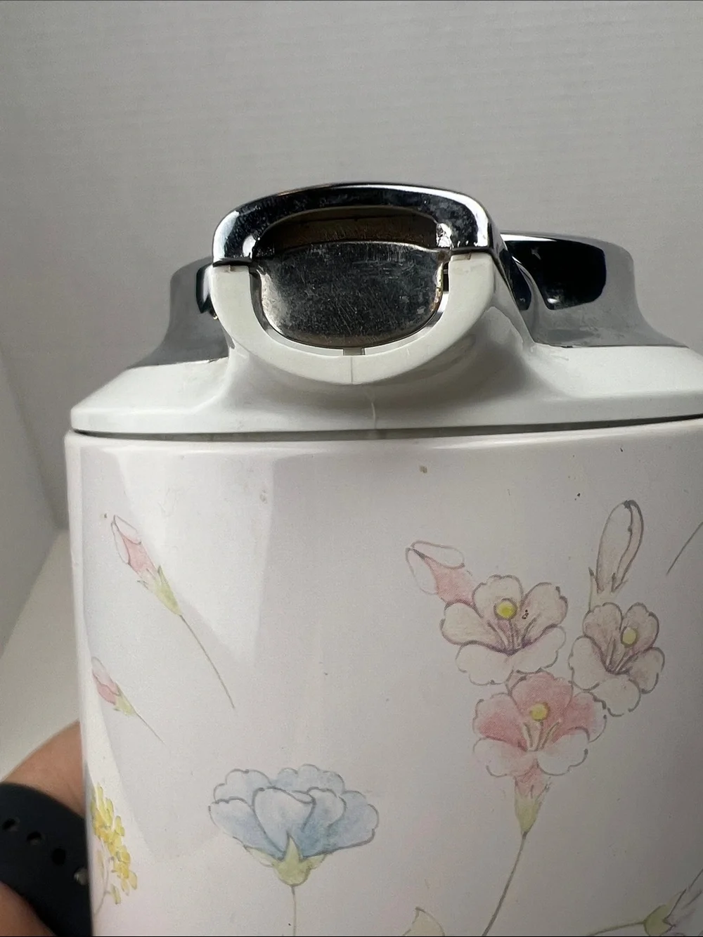 Vintage Crown Corning Thermique Coffee Carafe White 1 Qt Thermos Made in Japan